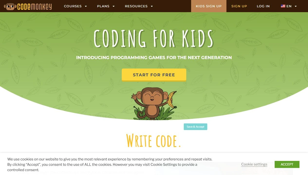 CodeMonkey official website viewed on 29 October 2026