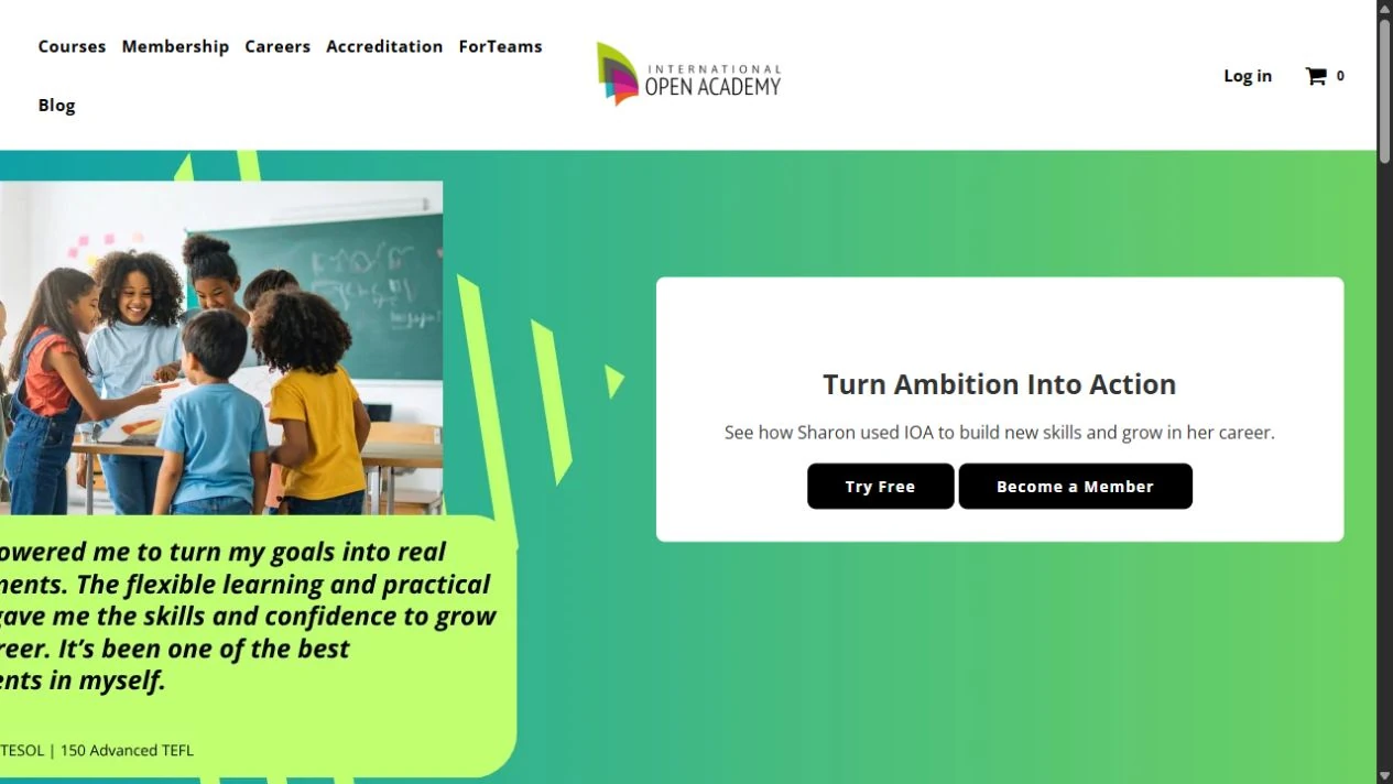 International Open Academy official website viewed on 29 October 2026