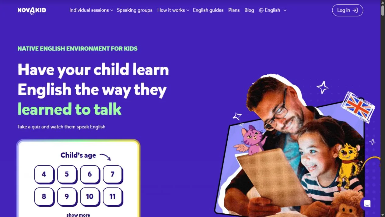 Novakid official website viewed on 29 October 2026
